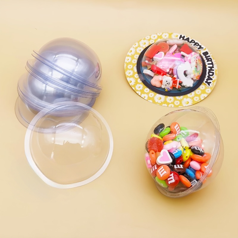Plastic Dome Clear - 10-teiliges DIY Plastik-Bonbonkuppel-Set, Transparente Halbkugel-Schablonen für